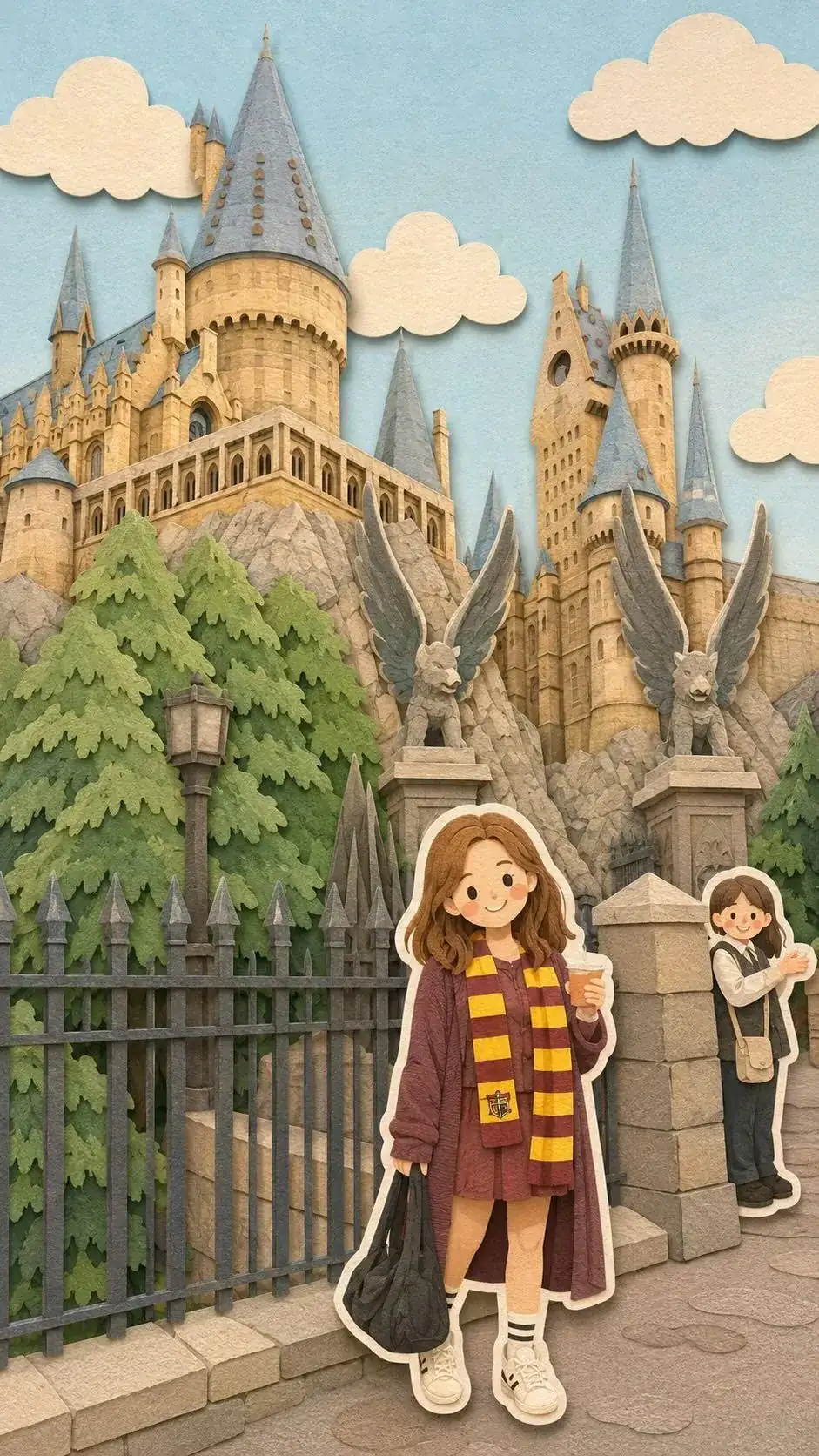 奇幻可爱和风剪纸旅行透视模型 prompt cover 2